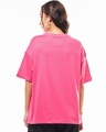 Shop Women's Fandango Pink Chaos Graphic Printed Oversized T-shirt-Full