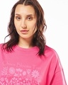 Shop Women's Fandango Pink Chaos Graphic Printed Oversized T-shirt