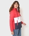 Shop Women's Fashion Color Block Winter Relaxed Fit Puffer Jacket-Design