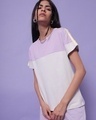 Shop Women's Feel Good Lilac Colorblock T-shirt-Front