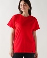 Shop Women's Fiesta Red Boyfriend T-shirt-Front