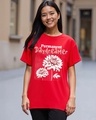 Shop Women's Fiesta Red Day Dreamer Graphic Printed Boyfriend T-shirt-Front