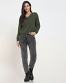 Shop Women's Flat Knit Olive Sweater-Full