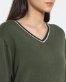 Shop Women's Flat Knit Olive Sweater