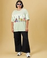 Shop Women's Fog Green Awesome Graphic Printed Oversized Plus Size T-shirt-Full