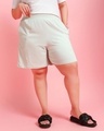 Shop Women's Fog Green Boyfriend Plus Size Shorts-Front