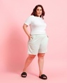 Shop Women's Fog Green Boyfriend Plus Size Shorts-Full