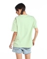 Shop Women's Fog Green Feline Fine Graphic Printed Oversized T-shirt-Full