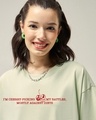 Shop Women's Fog Green Moncherie Graphic Printed Oversized T-shirt