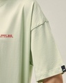 Shop Women's Fog Green Moncherie Graphic Printed Oversized T-shirt