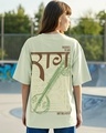 Shop Women's Fog Green Raag Graphic Printed Oversized T-shirt-Front