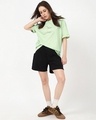 Shop Women's Fog Green Sipslay Repeat Graphic Printed Oversized T-shirt