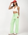 Shop Women's Fog Green Straight Fit Track Pants-Full