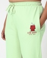 Shop Women's Fog Green Graphic Printed Straight Fit Plus Size Track Pants
