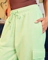 Shop Women's Fog Green Super Loose Fit Cargo Joggers