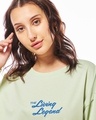 Shop Women's Fog Green The Living Legend Graphic Printed Oversized T-shirt