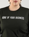 Shop Women's Forest Green None Of Your Business Typography Oversized Plus Size Short Top