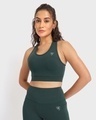 Shop Women's Forest Green Sports Bra-Front