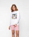 Shop Women's White Friends Life Graphic Printed Oversized T-shirt-Front