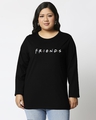 Shop Women's Friends Logo Full Sleeves Printed T-shirt Plus Size (FRL)-Front