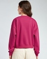 Shop Women's Fuchsias Pink Oversized Crop Sweatshirt-Full