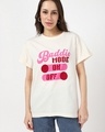 Shop Women's Gardenia Baddie Mode Typography Boyfriend T-shirt-Front