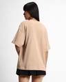 Shop Women's Ginger Root Brown Coffee On The Rocks Graphic Printed Oversized T-shirt-Full