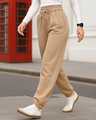 Shop Women's Ginger Root Brown Oversized Joggers-Front