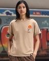 Shop Women's Ginger Root Brown Pocket Shine Graphic Printed Boyfriend T-shirt-Front
