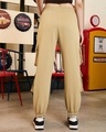 Shop Women's Ginger Root Brown Super Loose Fit Brushed Cargo Joggers-Full