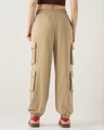 Shop Women's Ginger Root Brown Super Loose Fit Cargo Joggers-Full