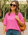 Shop Women's Glory Pink Oversized T-shirt-Front