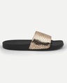 Shop Women's Gold Self Design Sliders