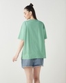 Shop Women's Granite Green Bambi Sketch Graphic Printed Oversized T-shirt-Full