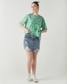 Shop Women's Granite Green Bambi Sketch Graphic Printed Oversized T-shirt