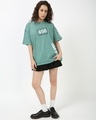 Shop Women's Granite Green Contestants Graphic Printed Oversized Acid Wash T-shirt