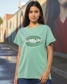 Shop Women's Granite Green Dont Kill My Vibe Typography Boyfriend T-shirt-Front