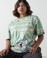 Shop Women's Granite Green Frenemies Graphic Printed Oversized Plus Size T-shirt-Front