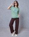 Shop Women's Granite Green Heat Waves Graphic Printed Boyfriend T-shirt-Full