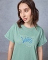 Shop Women's Granite Green Heat Waves Graphic Printed Boyfriend T-shirt
