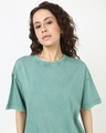 Shop Women's Granite Green Oversized Acid Wash T-shirt
