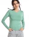 Shop Women's Granite Green Slim Fit Top-Front