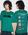 Shop Women's Green Agents Typography Oversized T-shirt-Front