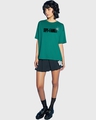 Shop Women's Green Agents Typography Oversized T-shirt