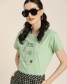 Shop Women's Green All or Nothing Typography Oversized T-shirt-Front