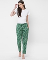 Shop Women's Green All Over Floral Printed Lounge Pants