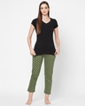 Shop Women's Green All Over Printed Cotton Lounge Pants