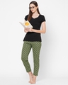Shop Women's Green All Over Printed Cotton Lounge Pants