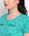 Shop Women's Green All Over Dog Printed Short Nighty with Scrunchie