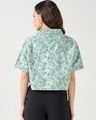 Shop Women's Green All Over Printed Oversized Crop Shirt-Design